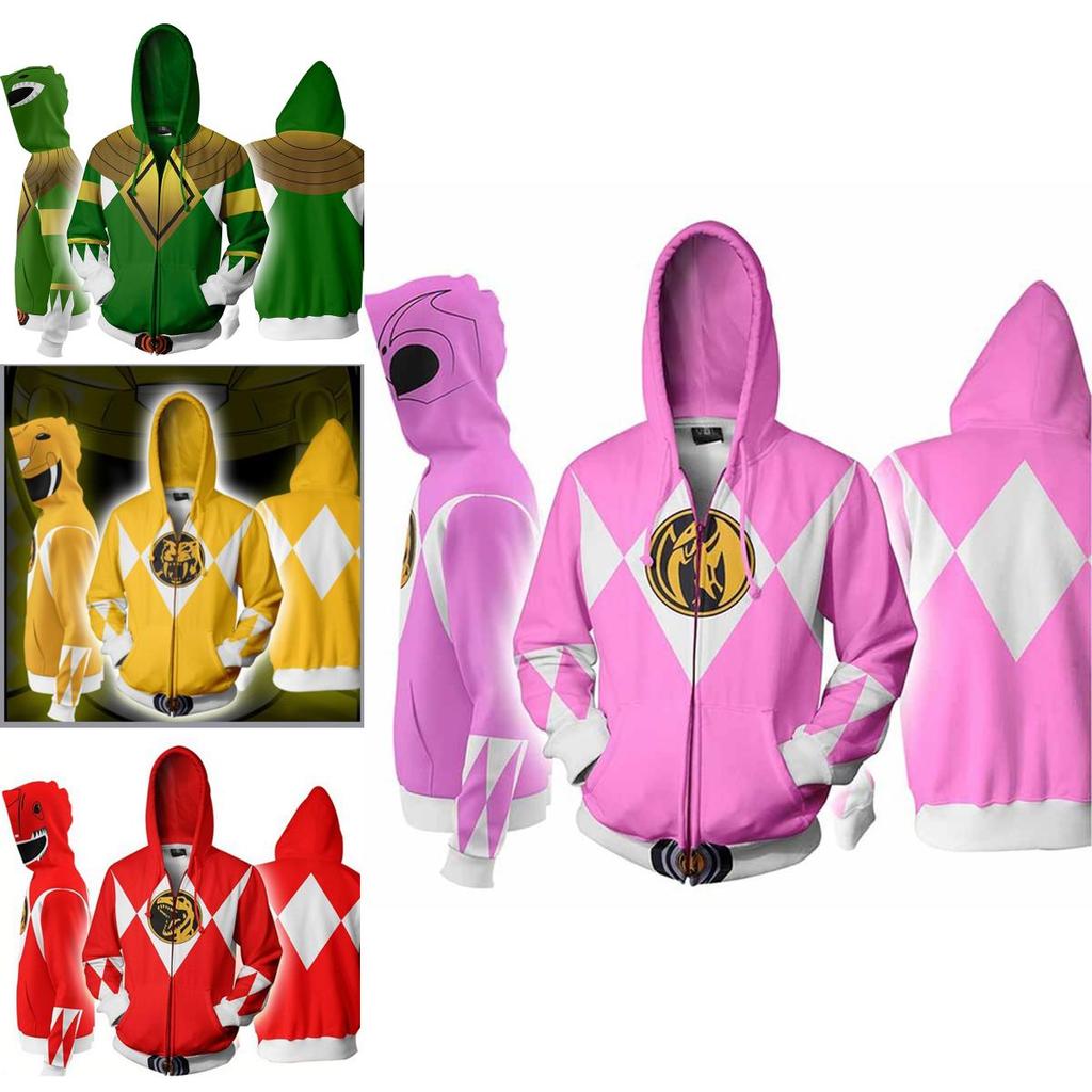 Mighty Morphin Power Rangers Cosplay 3d Printing Hoodie With Premium Quality
