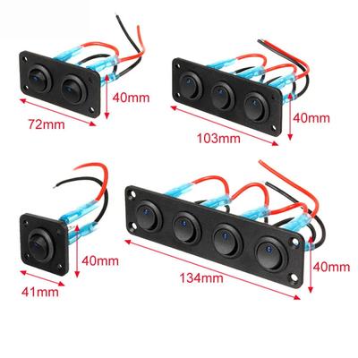 12V Multi-Functional 1-4 Gang Rocker Toggle Control Button Switch Panel Car Boat Marine RV Truck Blue LED Styling Accessories