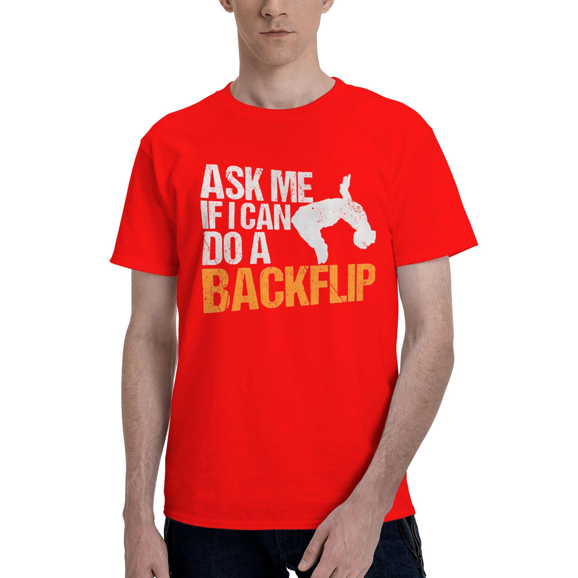 A Backflip Cool Freerunning Men T Shirt Parkour Creative Tee Shirt Short Sleeve Crewneck Pure Cotton New Arrival Tops TShirt S