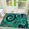 Blue-green Vortex Pattern Flannel-printed Floor Mats Has a Non-slip Function Is Suitable for Entrances Bathroom Welcome Carpets