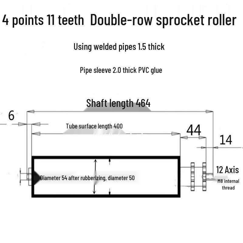 Aokewen Rubber Coated Double Row Sprocket