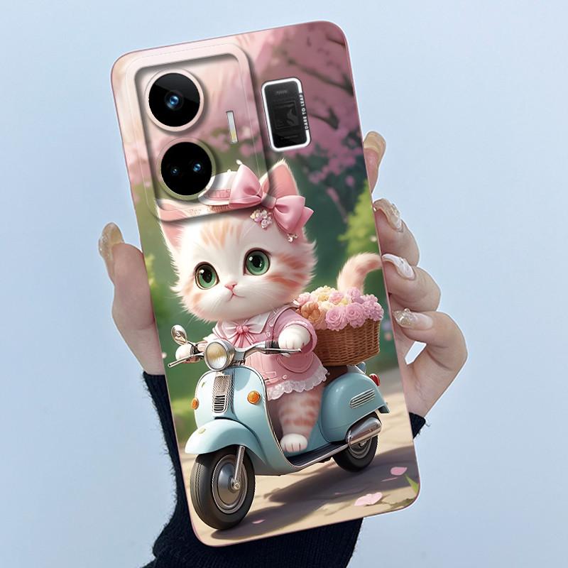 For Realme GT Neo 5 Case Funny Cartoon Cat Bumper Slim Soft TPU Shockproof Phone Case On For Realme GT Neo 5 Neo5 240W 5G Cover
