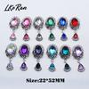 10Pcs 22*52MM NEW Retro Oval Brooch Of Acrylic Rhinestone Buttons Wedding Decoration Party Jewelry Creative Wine Glass Pendant