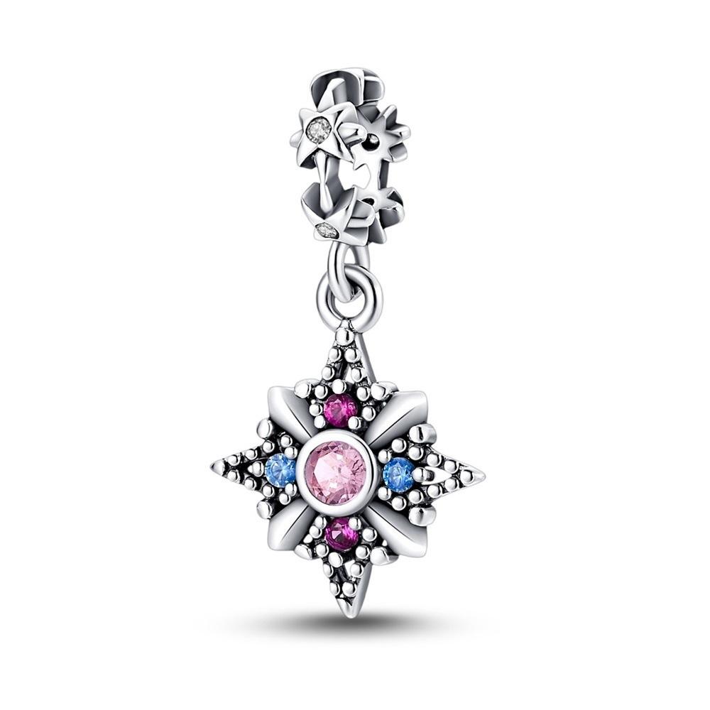 S925 Silber Romantisch Klassischer Stil Rosa Engel Anhänger DIY Armband Schmuckzubehör