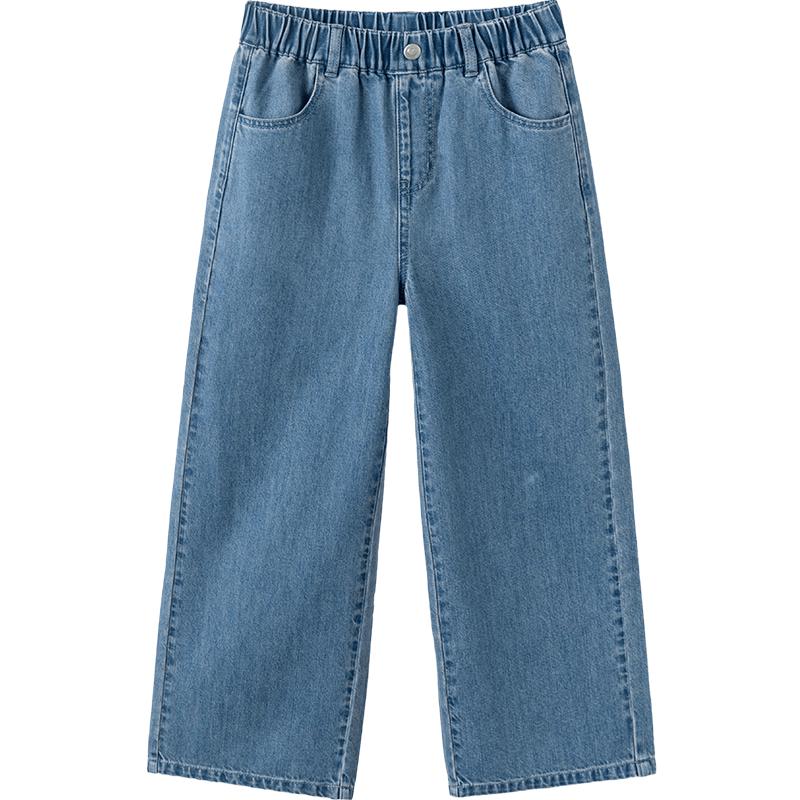 Balabala Girls' Straight-Leg Cotton Jeans