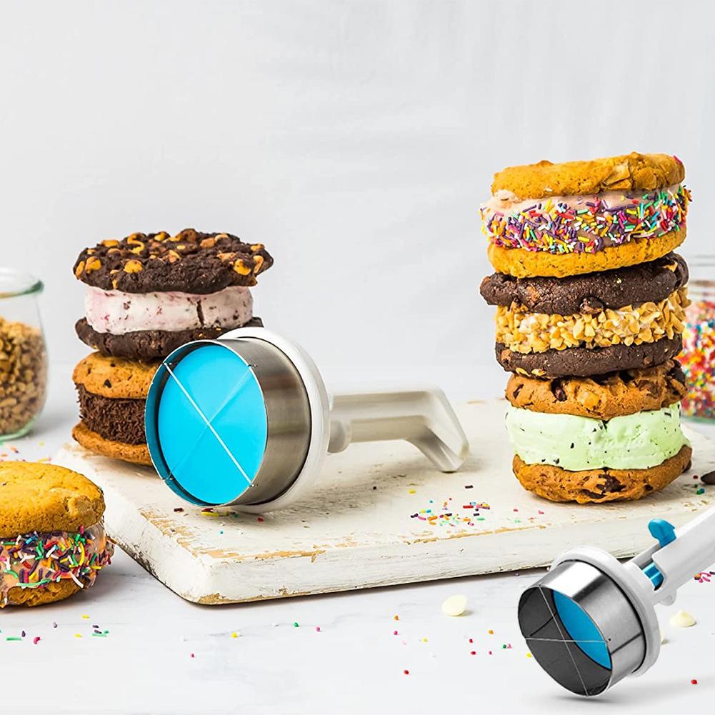 Mașină de făcut sandwich-uri cu înghețată Lopată cu declanșator pentru eliberare ușoară Lopată pentru înghețată Instrument de presare pentru gelato și sorbet pentru bucătărie Magazin de deserturi