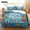 Copripiumino Babbo Natale Set Biancheria da Letto Rosso Bianco Buon Natale Felice Anno Nuovo Set Piumone Copripiumino per Bambini Per Decorazione Regalo