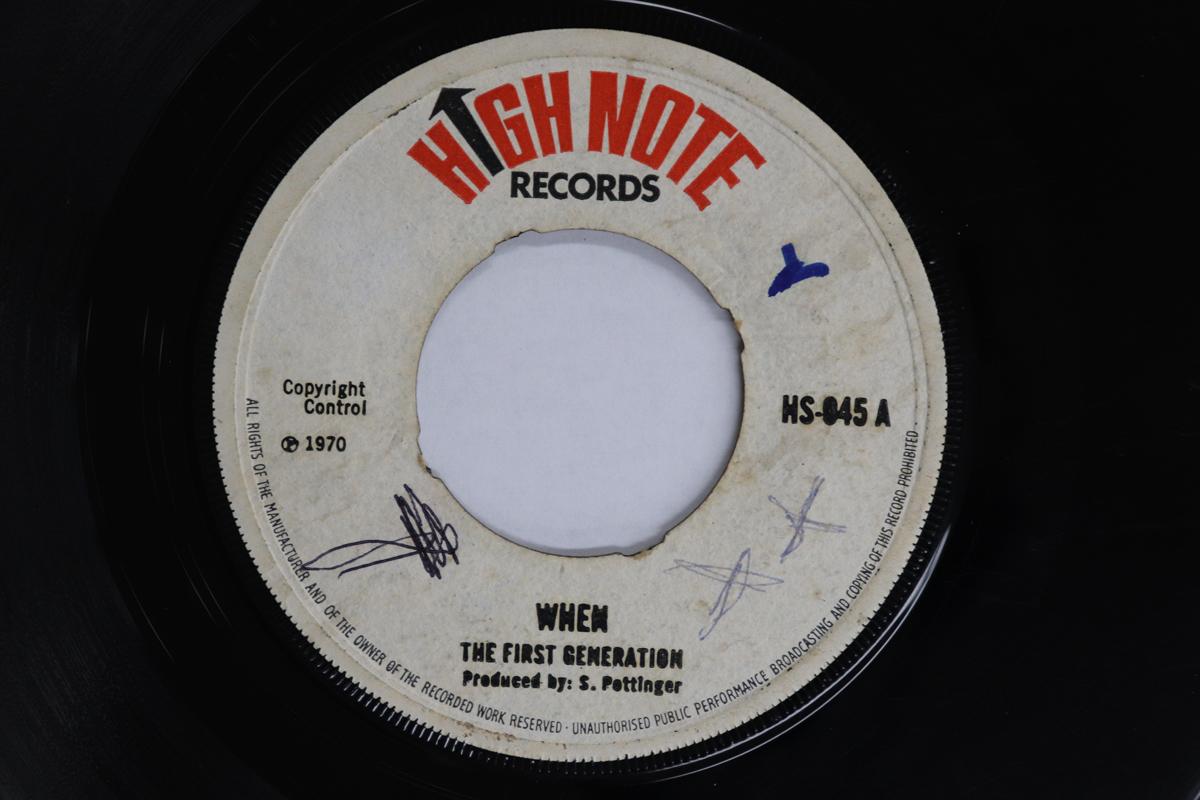 

7inch Record FIRST GENERATION When Chapter HS045 HIGH NOTE RECOR 1970 UK Reggae Ska Dub Used