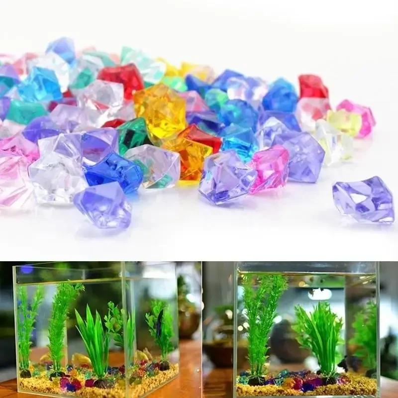 50 Pieces Faux Fake Gems Stones Imitation Jewelry  Fish Tank Diamonds Aquarium Decoration