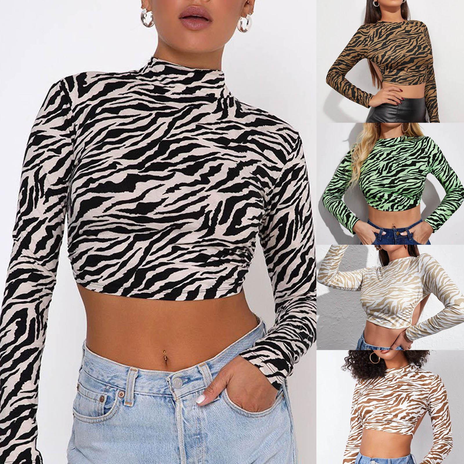 

Женская футболка с длинным рукавом в полоску и принтом, сексуальная повязка на спине, женская блузка