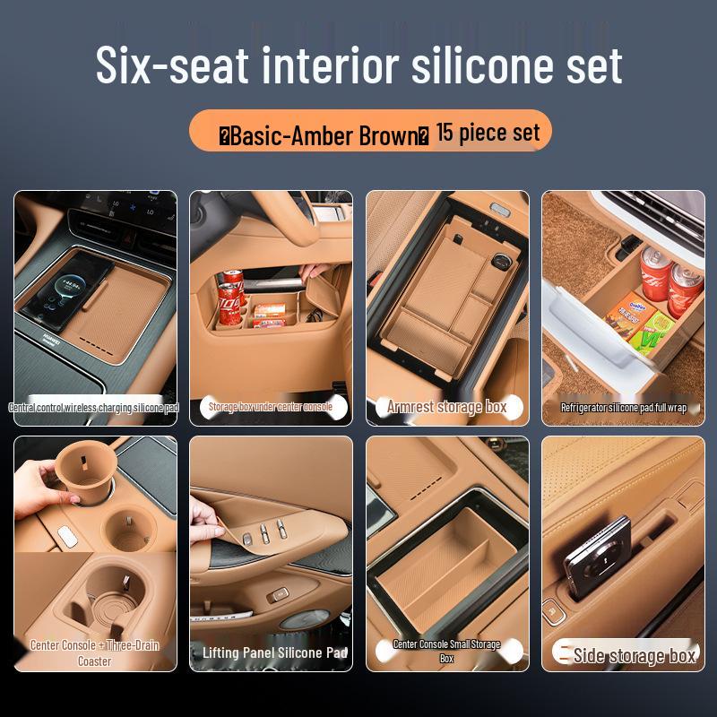 AITO M8 Car Interior Silicone Protector Set - Central Control & Cup Holder Accessories