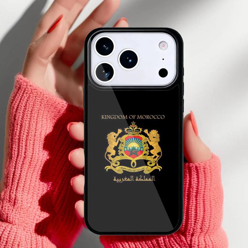 Morocco Flag Coat Of Arms Symbol Phone Case for iPhone 17 Air 16e 15 14 13 Pro Max Back Cover for 12 11 Pro Coque
