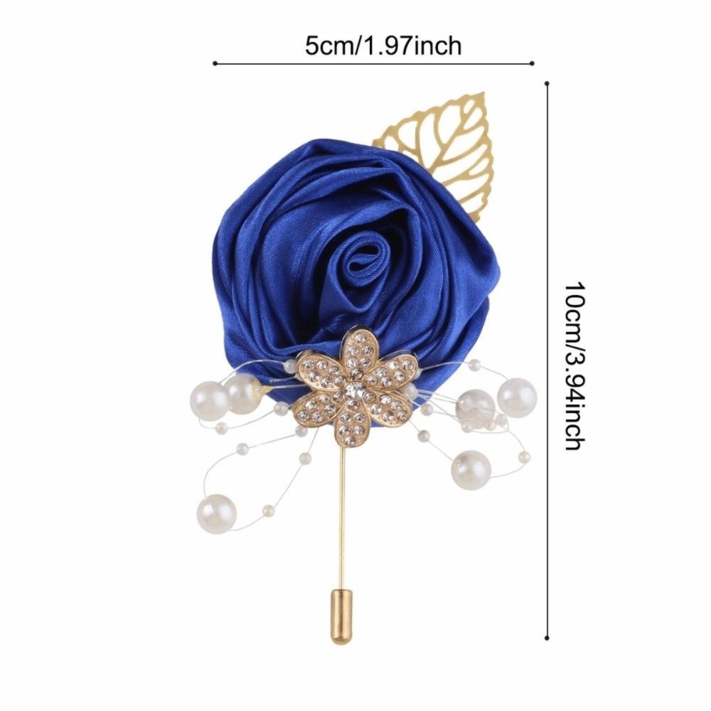 Elegant Chest Flower Rose Wedding Brooch Fashion Groom and Groomsmen Accessories  Prom Party