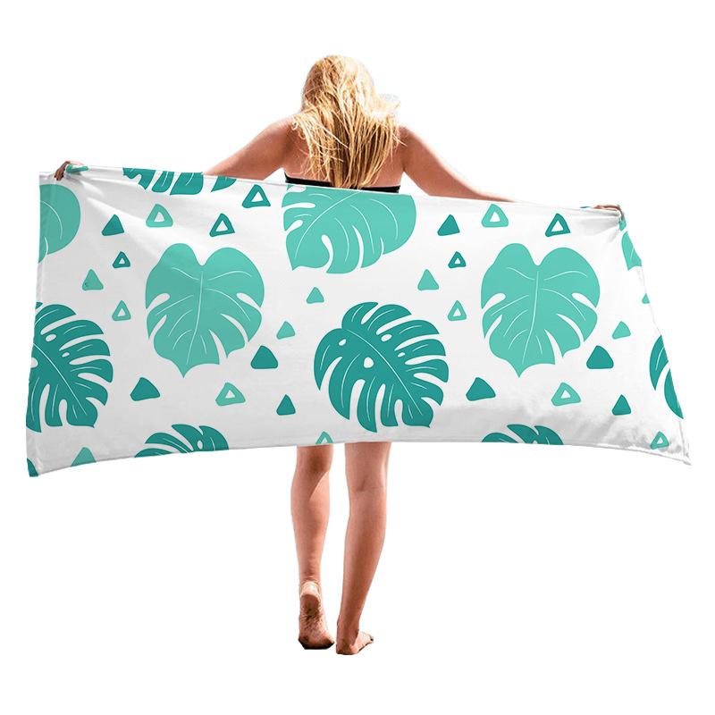

Tropical plants digital-printed polyester Superfine fiber double-sided fleece Beach vacation bath towel, beach towel W30*H60(CM)