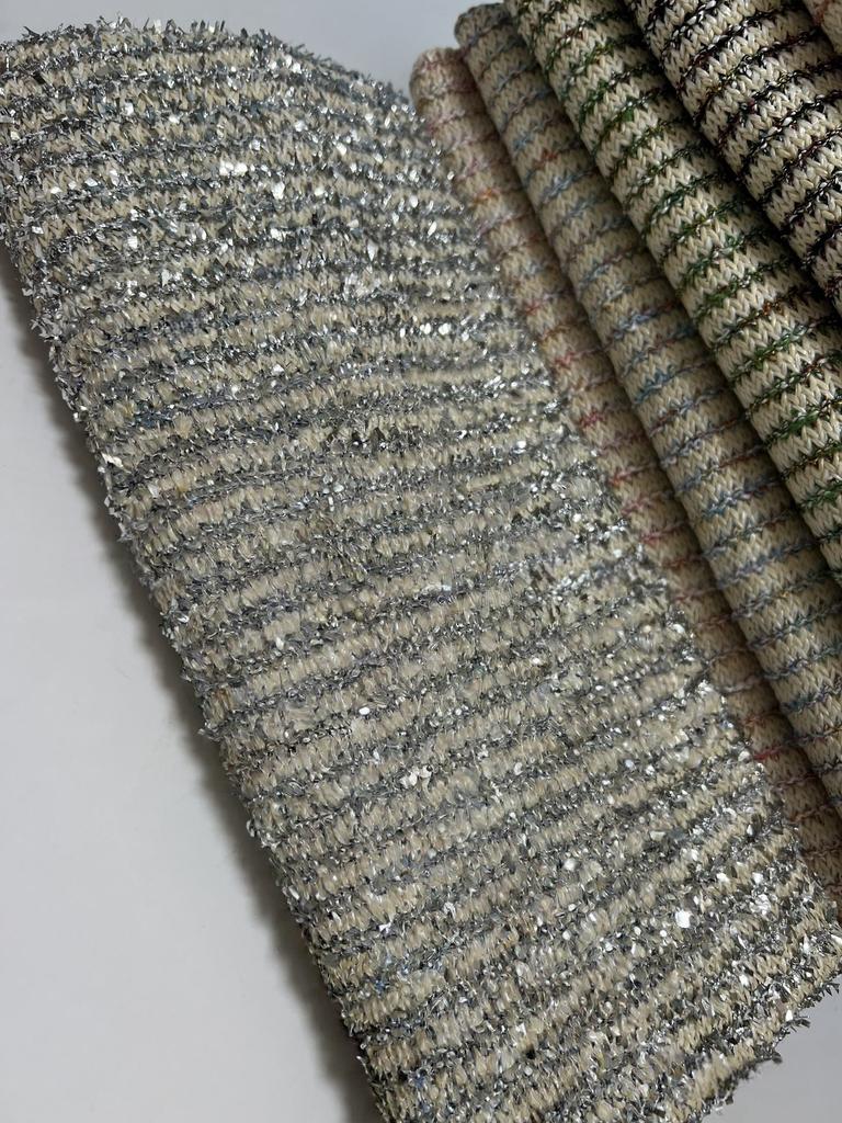 1yard Stripe PP Grass Raffia Woven Fabric PP Straw Fabric DIY Beach Straw Hand Bag Material Designer Fabric for Patchwork
