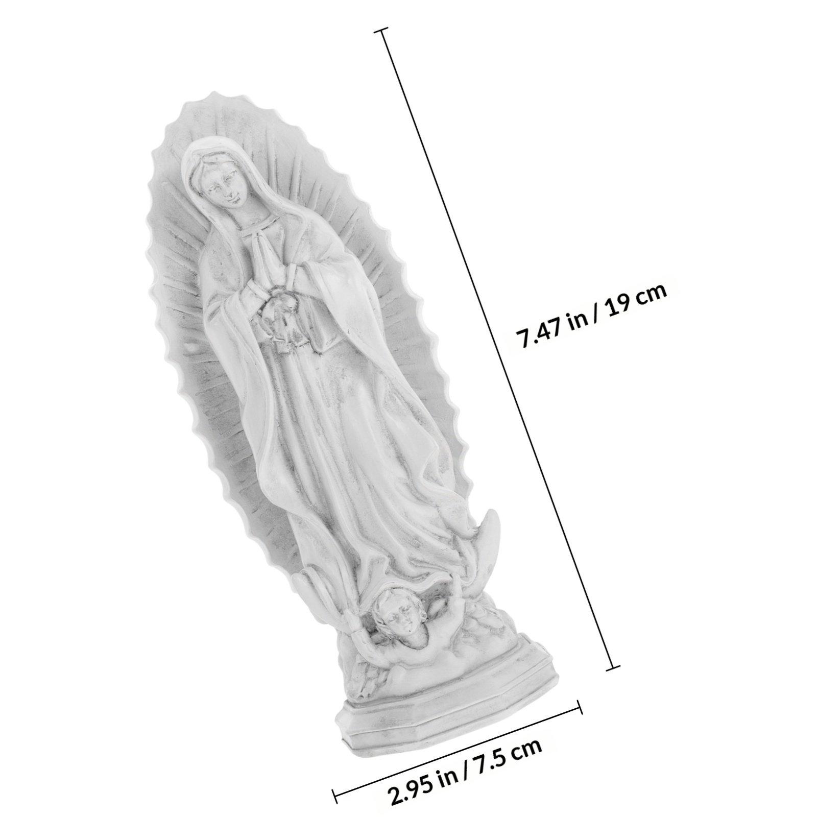 

Resin Virgin Mary Statue Compact Religious Desktop Ornament for Home Church Office Catholicism Decor Sacred Peaceful серый