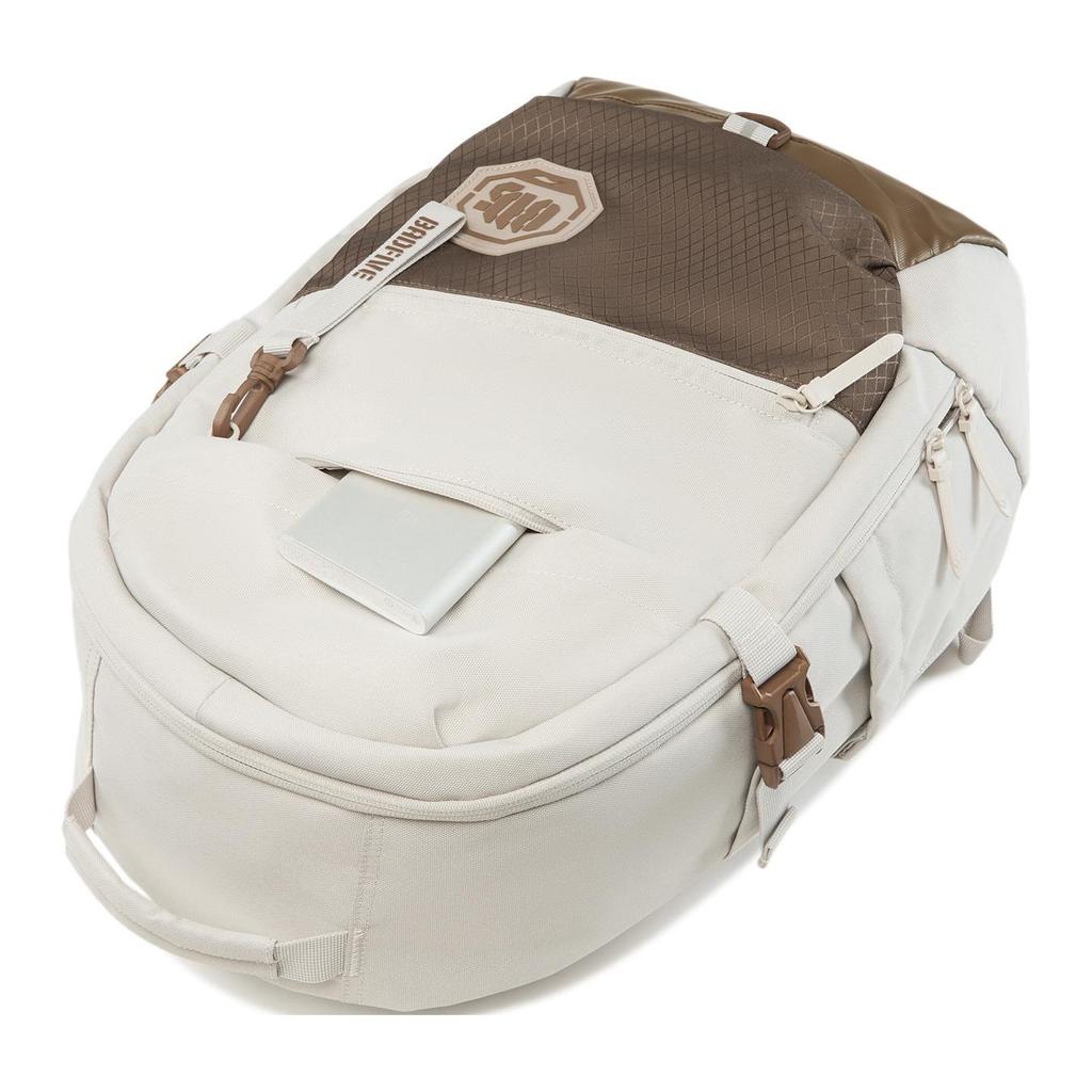 Li Ning Polyester Backpack Unisex Oat Gray & Brown ABSU199-3