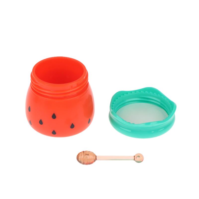 1Pcs Cute Watermelon Lip Balm Container Empty Lip Mask Jar With Mini Honey Stick Lipstick Packaging Tank Mini Cosmetic Dispenser