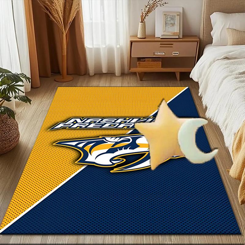 Nashville Hockey Team Floor Mat for Living Room, Game Rooms, Office, Bedroom, Office Floor Mat Playful Design, Christmas Fan Gifts