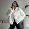 Faux Fur Coat Plush Fluffy Women's Jacket Woman Autumn Winter Outerwears White Red Gray Black Blends Coats