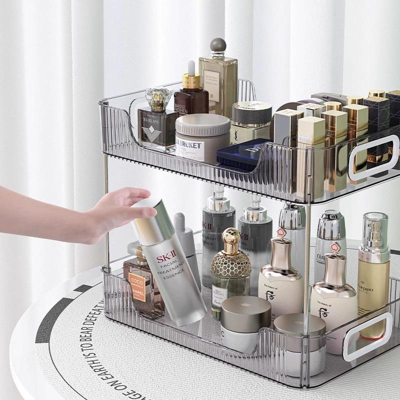 Organizador de maquillaje de escritorio, estante para cosméticos, perfumes y labiales, estilo simple