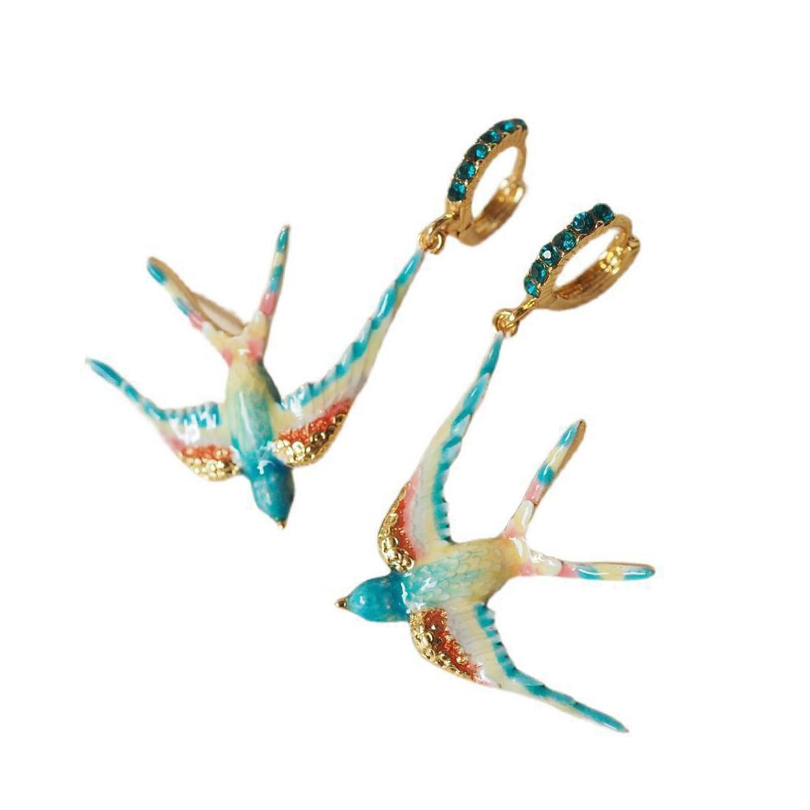 

Элегантные эмалевые серьги-ласточки Модные эмалевые серьги-ласточки Универсальные украшения для ушей для вечеринок и свиданий
