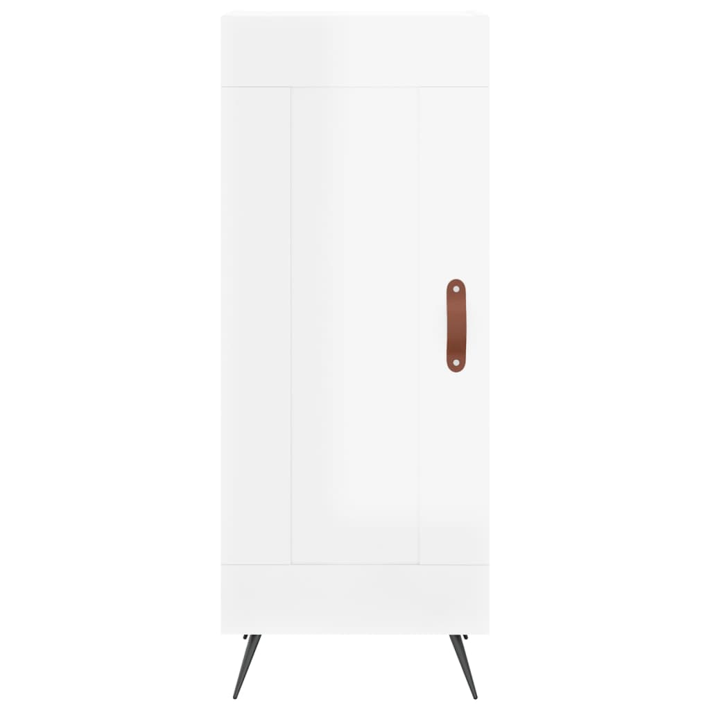 Highboard High Gloss White 34.5 X 34 X 180 Cm Particleboard