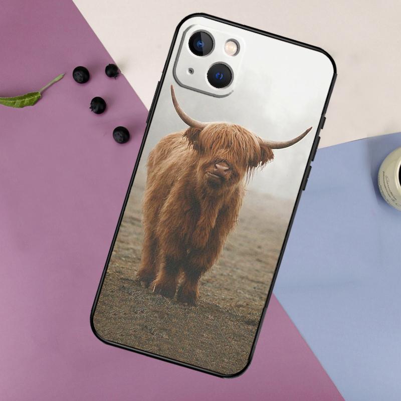 Highland Cows Phone Case For iPhone 11 12 13 14 16 15 Pro Max Mini 7 8 Plus X XR XS Max Bumper Cases Cover