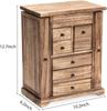 Rustic Wooden Jewelry Box for Women, 6-Layer Organizer with Mirror & Drawers, Carbonized Black