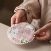 Cloth Pearls Edge Coaster Vintage Teapot Mat Swallow Brocade Cup Mat  Drinkware Accessories