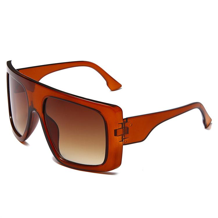 Hot Sale Street Plastic Big Frame Vintage Oversized One Piece Bigger Oversized Frame Women Trendy Custom Designer Sunglasses красный