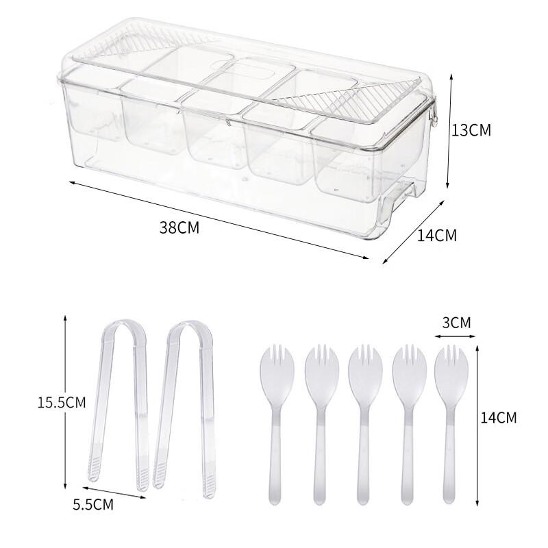

Wutuo Transparent Detachable 5-Compartment Refrigerator Storage Container