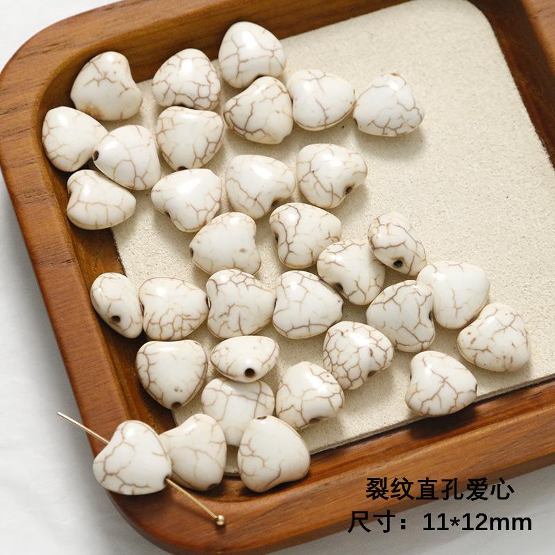 

10 шт., белая бирюзовая имитация трехмерного черепа, голова морской звезды, прямое отверстие, расшитая бисером прокладка, материал браслета «сделай сам», кулон