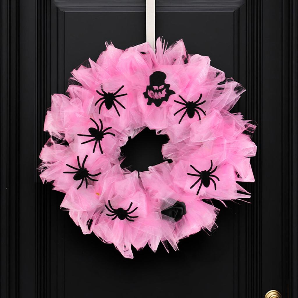 Halloween Mesh Spider Garland, Door Hanging Holiday Decoration Garland, Party Atmosphere Decoration Props