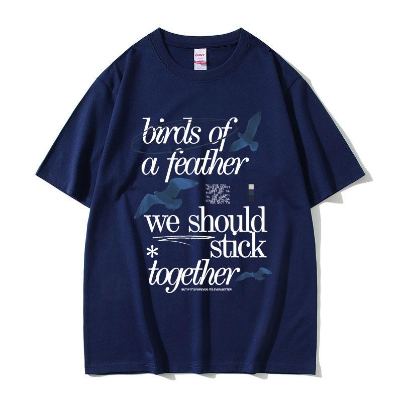 Birds of A Feather Hit Me Hard and Soft Album Print T Shirt Male Casual Oversized Tops Tees Unisex Women Hip Hop Fashion Tshirts