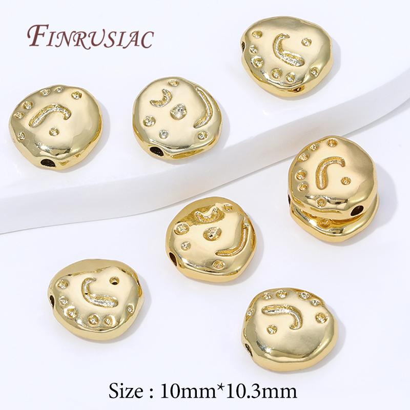 4/8Pcs 18K Gold Plated Decorative Beads,Spacer Beads For Jewelry Making,Metal Separator Bead For Bracelets DIY Accessories