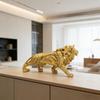 Lion Statue in Gold Resin Detailed Animal Sculpture Luxurious Home Bedroom Ornament