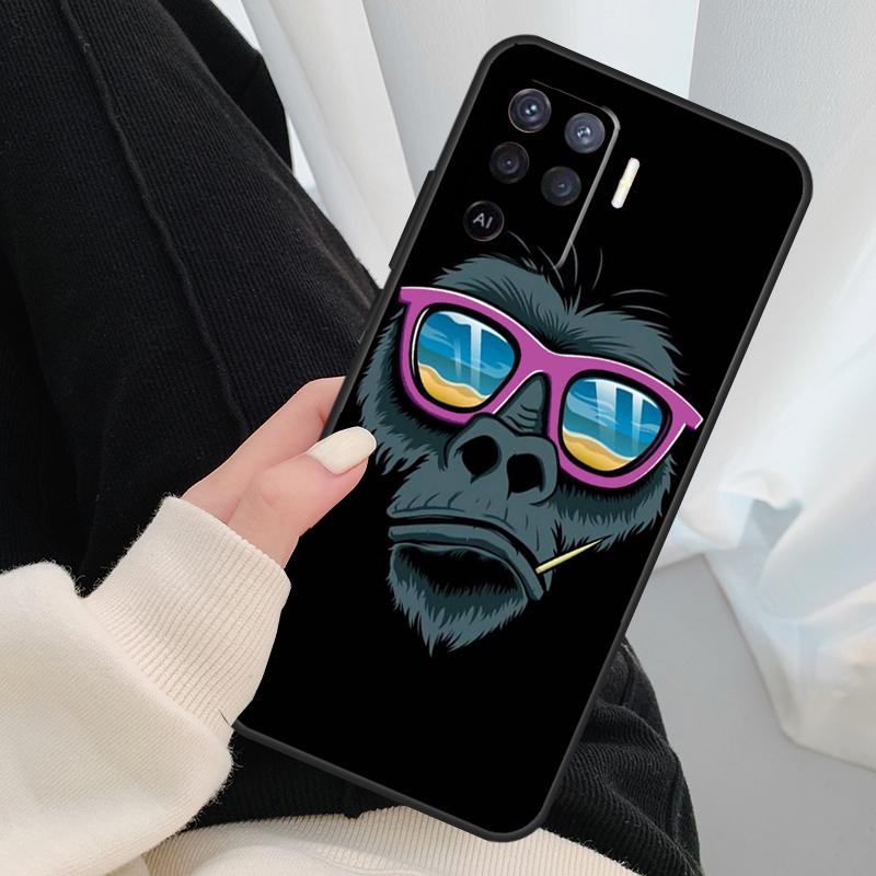 Cartoon Monkey Case For Oppo A18 A38 A58 A78 A98 A80 A60 A40 A96 A76 A16 A94 A74 A54 A15 A17 A57 A77 A5 Pro