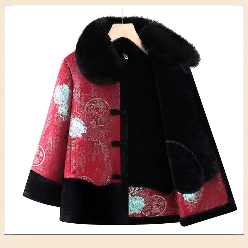 Women's Winter Coat: Fur-Collar, Fleece-Lined for Middle-Aged & Elderly - Ideal for Mothers & Grandmothers