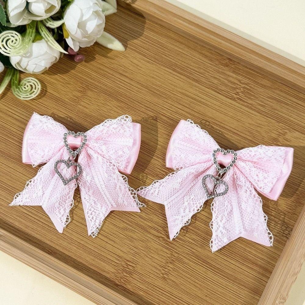 Sweet Hairpin Versatile Women's Barrettes Fashion Lace Bow Hair Clip  Hair Accessories