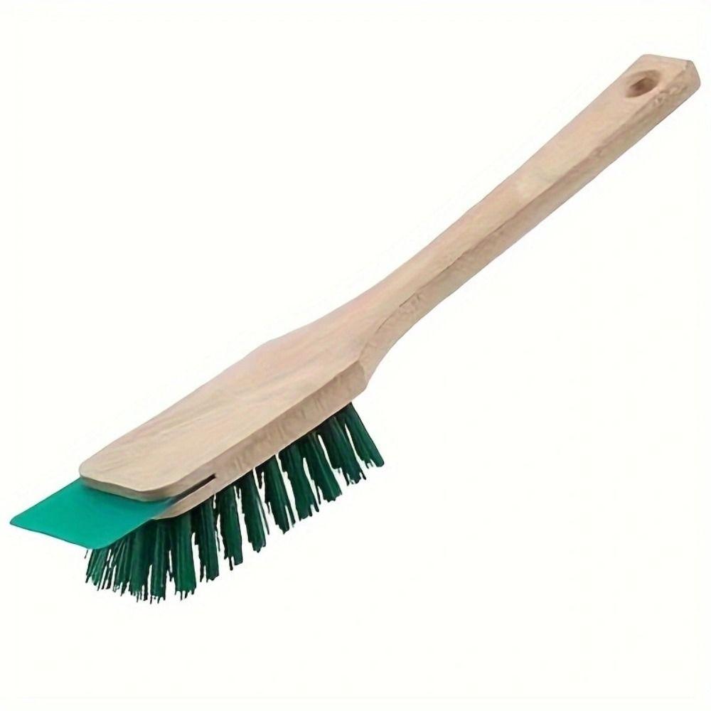 Plastic Garden Tool Brush Wooden Handle Lawn Mower Cleaning Brush Clean Scraper Brush  Gardening
