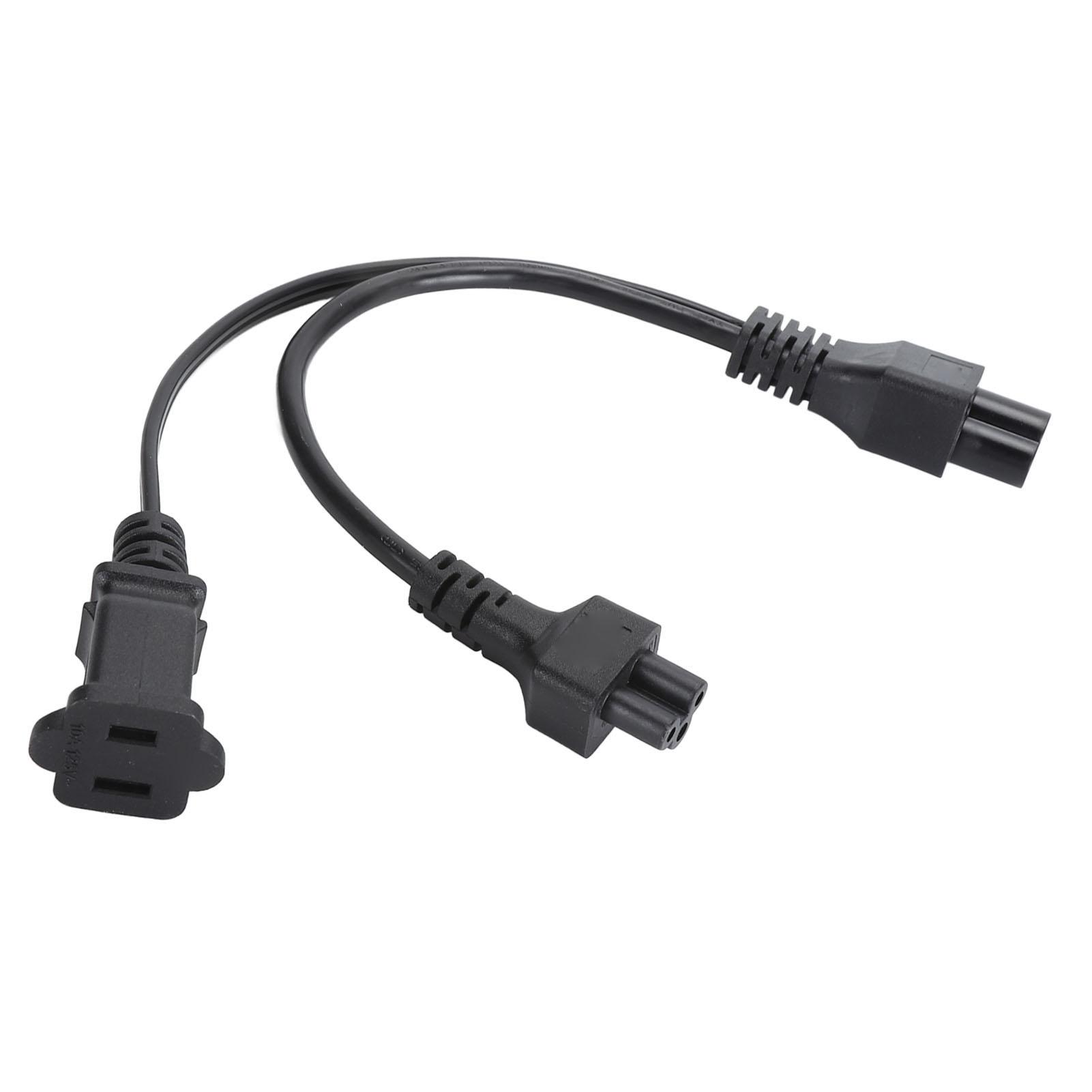 

Y Splitter Power Plug Cord Extension IEC320 C6 Male to C5+Nema 1‑15R Female C6 to C5+1‑15R Adapter