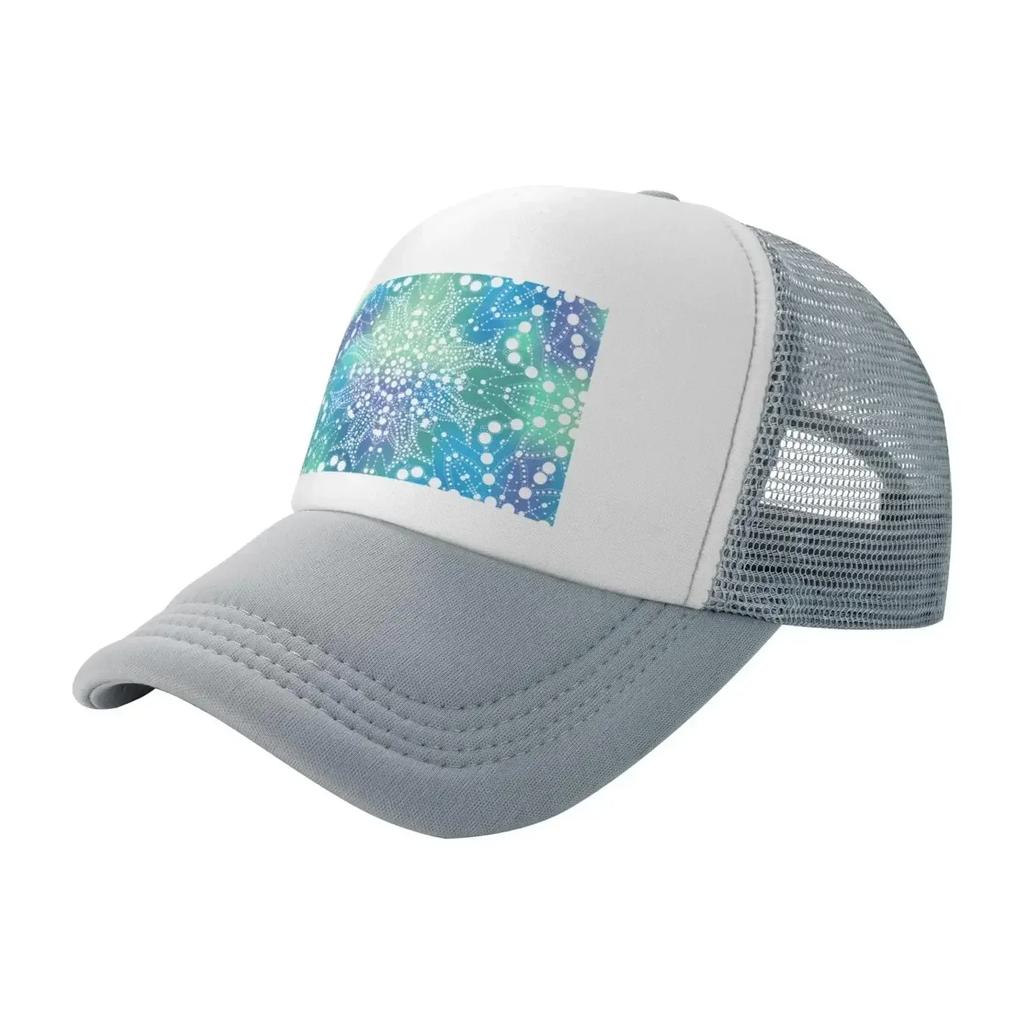 Summer Beach Subtropical Flora and Fauna Mesh Baseball Cap Sun Visor Hat Womens Unisex Adjustable Trucker Cap