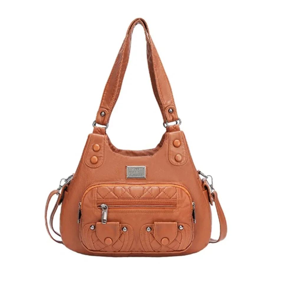 Luxury designer crossbody large capacity shoulder bag for ladies soft leather fashionable brand messenger bags