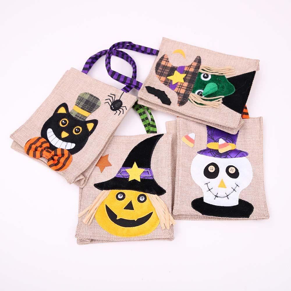 Handle Props Trick Or Treat For Children Kids Halloween Decoration Gift Pouch Candy Bag Tote Bag