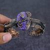 Russian Charoite Gemstone Handmade Copper Wire Wrap Cuff Bangle Adjustable L5f10
