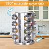 Stainless Steel Rotating Spice Rack Food Grade Glass Seasoning Jar Set  Kitchen Use