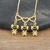 Nidin Exquisite Gold Plated Mom Daughter Necklace Girl Boy Pendant Chain Choker Cubic Zirconia Jewelry Mother's Day Gift