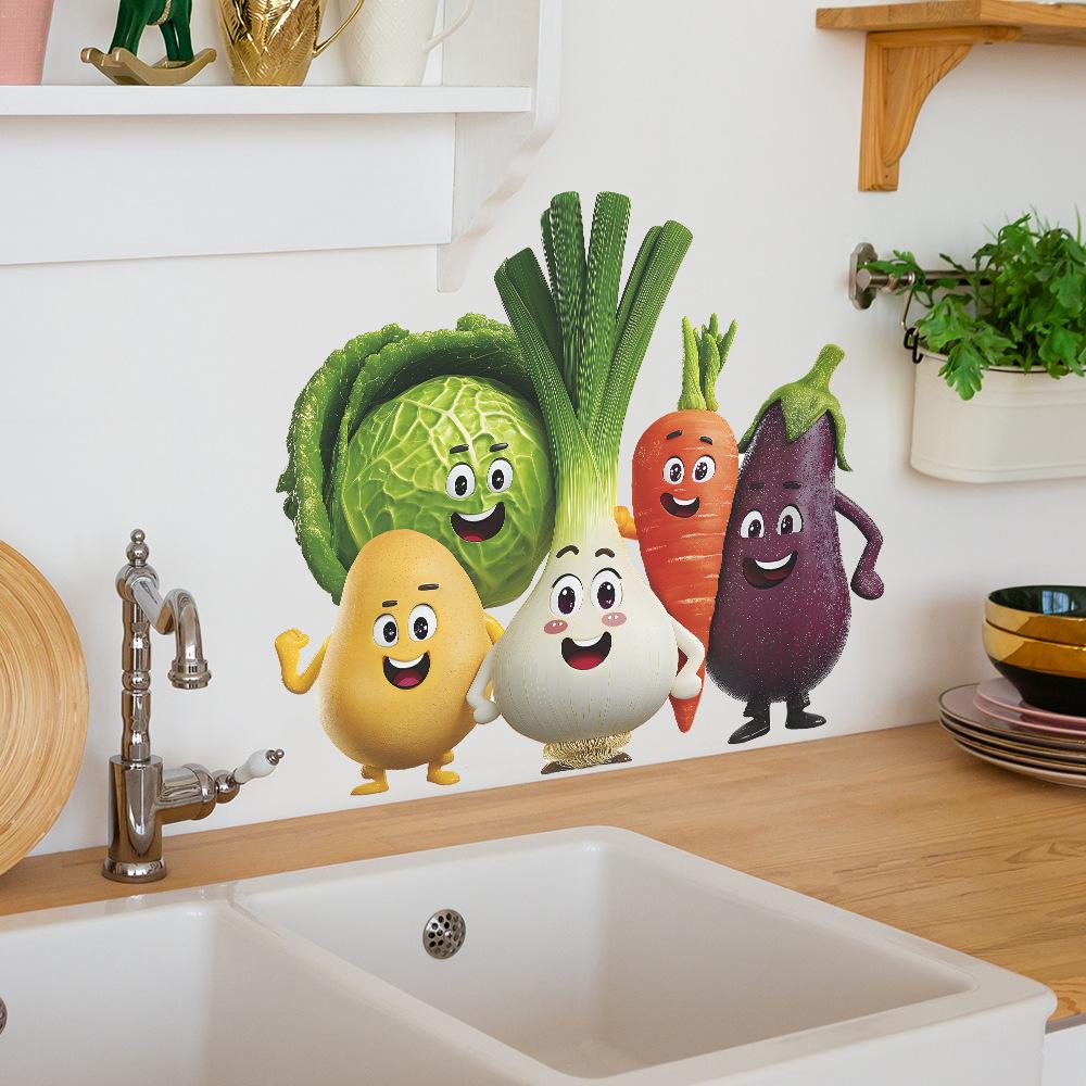 Simulierte Niedliche Gemüse Küche und Esszimmer Wanddekoration und Verschönerungsaufkleber