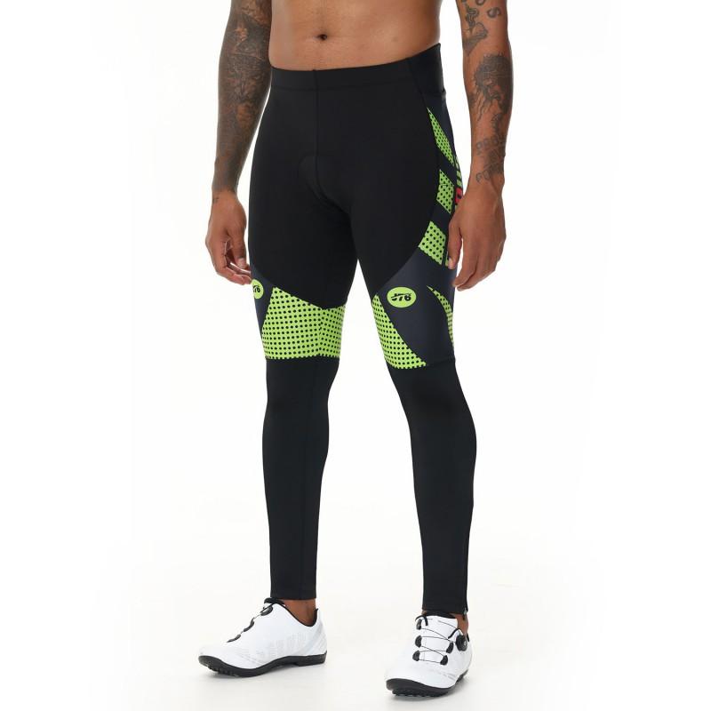 Męskie Spodnie Rowerowe Z Wkładką Szybkoschnące Elastyczne Długie Legginsy Outdoor Jazda na Rowerze Bieganie Siłownia Trening